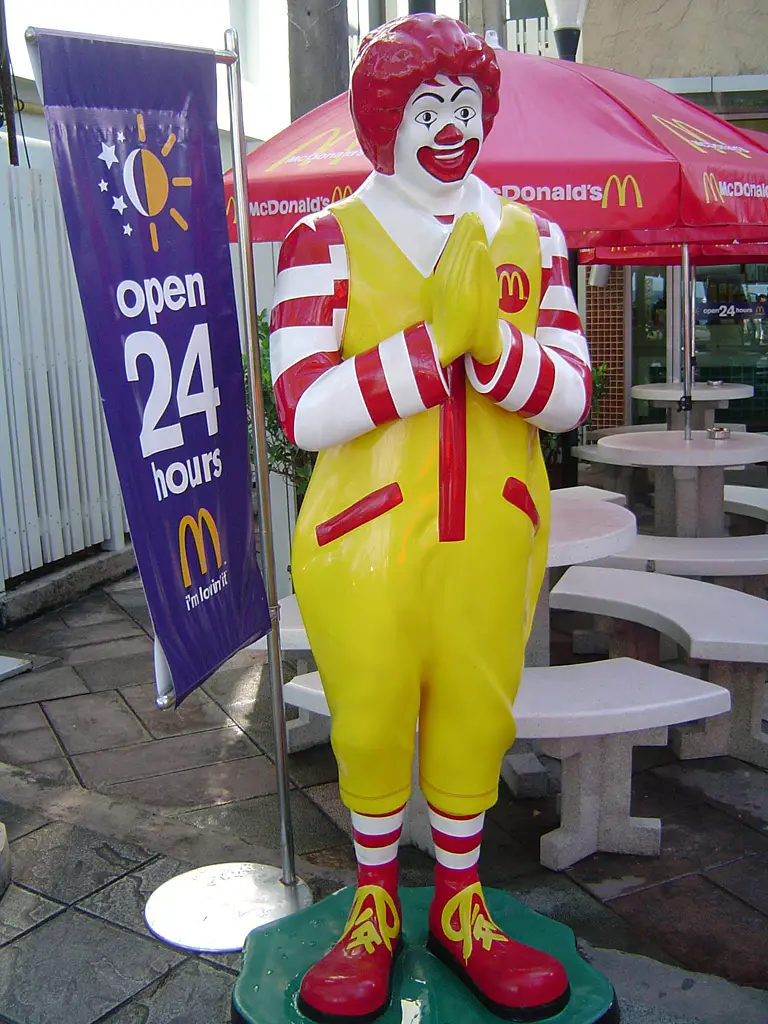 In a survey with young children, Ronald McDonald is recognized more than George Washington, America's first president in Super Size Me movie. 